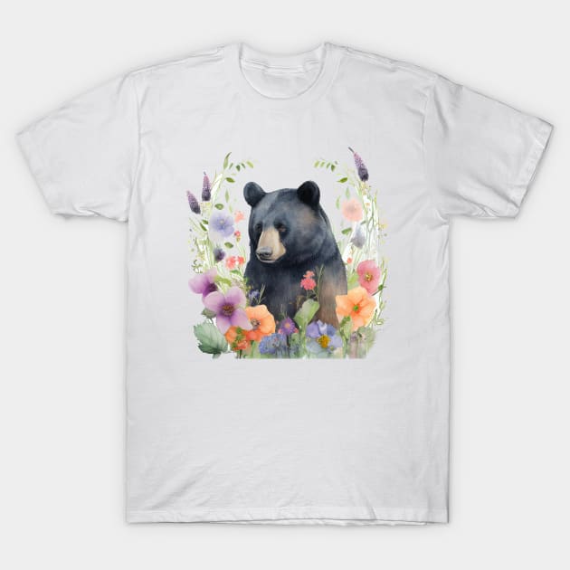 Black Bear T-Shirt by Mixtgifts